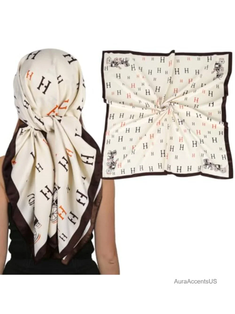 35 inch Silk Satin Headscarf Square Scarf for Hair Wrapping Sleeping